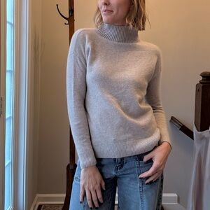Vertical Design Women's Cashmere Turtleneck Sweater